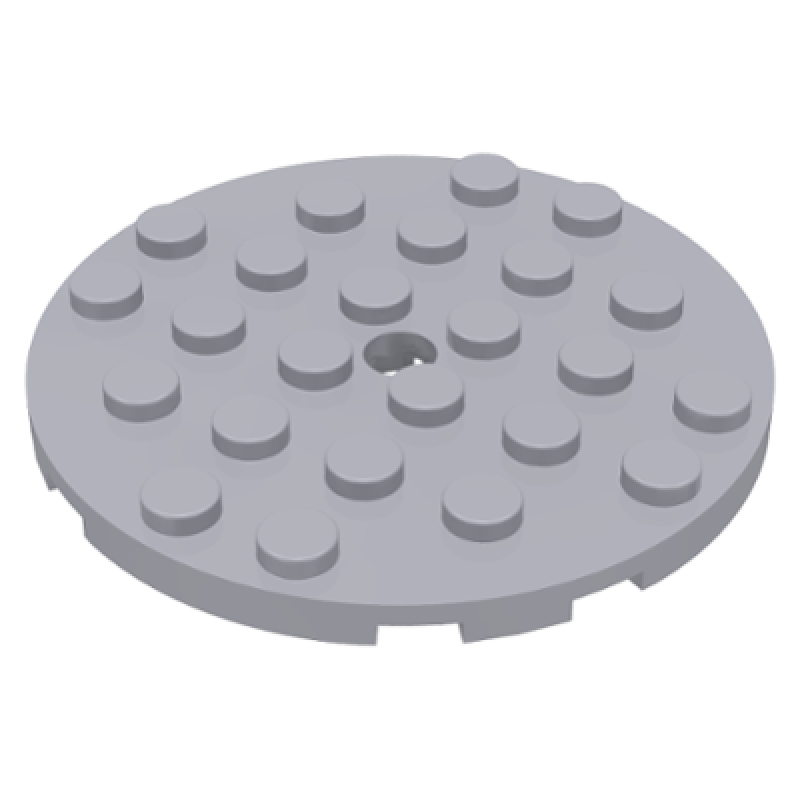 Plaat, Rond 6x6 met gat Light Bluish Gray